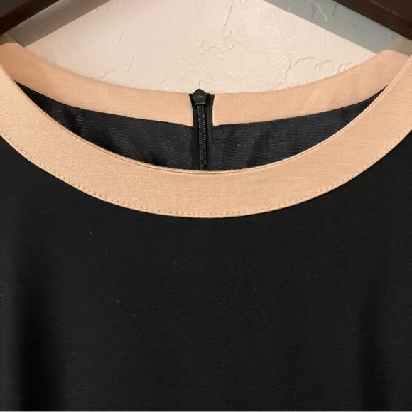 G.W. Black Brown Tan Empire Midi Dress Fully Lined Women's Size M - Picture 7 of 13